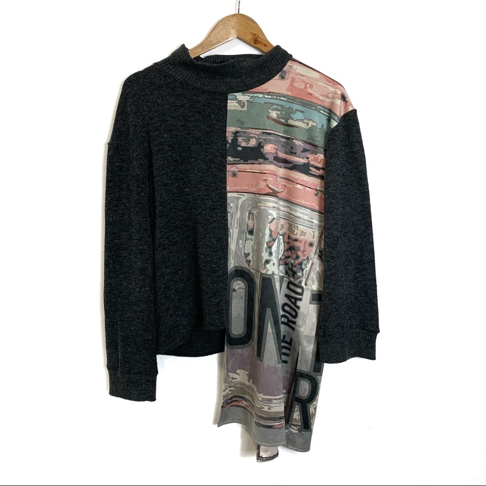 Volt Design Asymmetrical Hem Turtleneck Sweater
